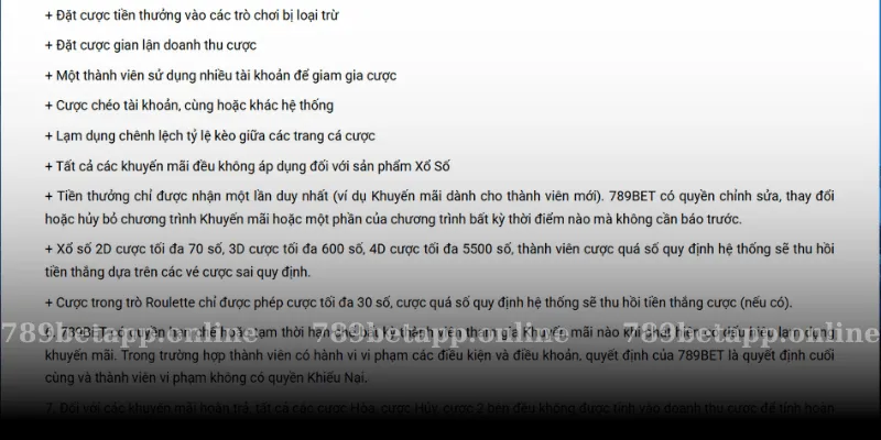 Quy tắc và điều kiện nhận thưởng 789BET cần nắm rõ